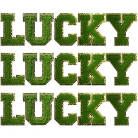 15 Pcs Iron on Patches Sew On Letter Patches Lucky Patches for Christmas Decorations Supplies