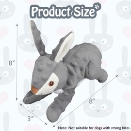 YUEPET Squeaky Dog Chew Toys, Bunny Plush Dog Toys for Cleaning Teeth, Durable Stuffed Dog Toys with Crinkle Paper for Puppies Small Medium Dogs