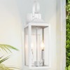 Yolsunes 19" White Outdoor Wall Lantern 2-Light, Large Modern Wall
