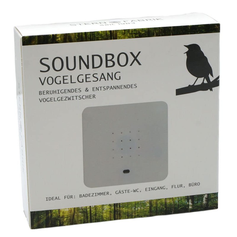 Soundbox White with Bird Singing - 12 cm - Bird