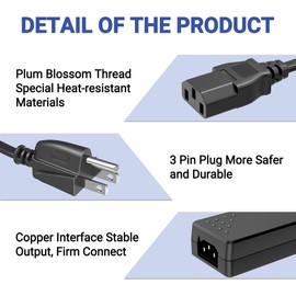 XHJTWOPY AC DC Power Adapter for Igloo Kool Mate 40001 Cool Chill 26 40-Quart 56 Cooler, Coleman Electric Cooler 5232D640T Thermo