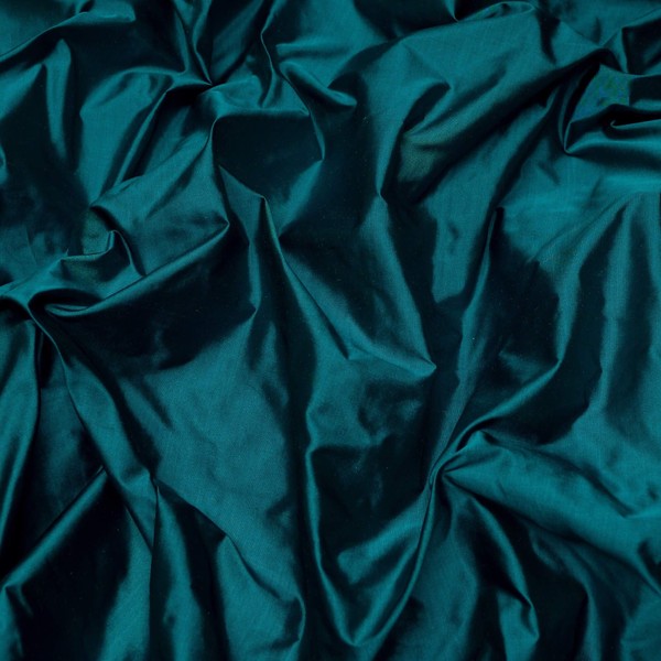 Teal Tissue Taffeta Silk, 100% Silk Fabric by The Yard,