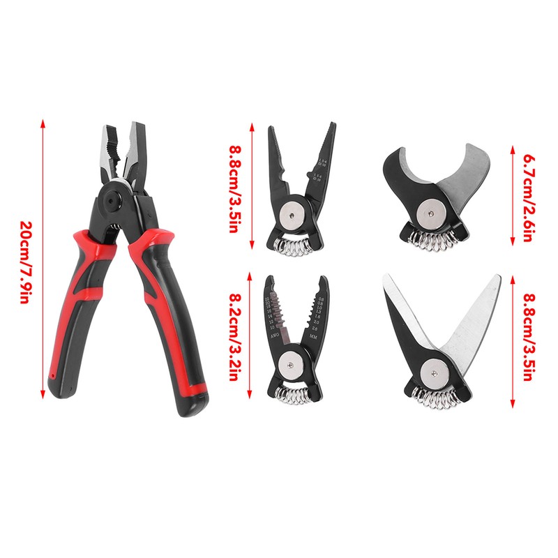5 in 1 Pliers Set Steel Multifunctional Interchangeable Head Pliers