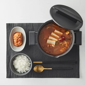 Lock&amp;Lock [Headquarters] Lock&amp;Lock Light and convenient one-cook double pot 18cm (LON1182) / 락앤락 [본사] 락앤락 가벼워서 편리한 원쿡 양수냄비 18cm (LON1182)