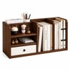 Desktop Organizer with Drawer & Dual File Compartments, Multi-Functional MDF