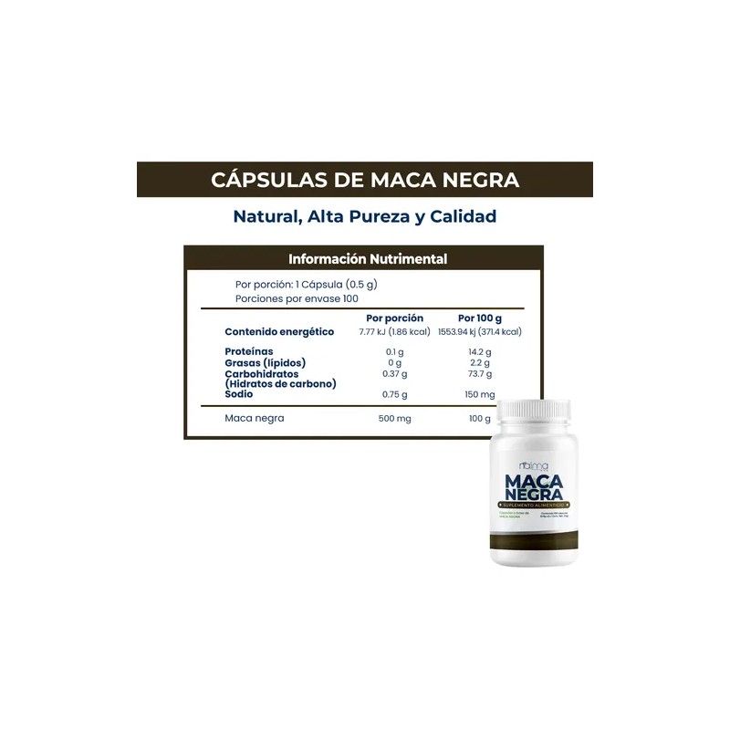 Testo Y Maca Negra Naima Suplemento Premium Vitalidad