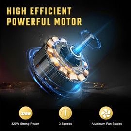 Fierscial 24 Inch Industrial Drum Fan, Max 8800 CFM High Velocity Floor Fan, 3 Speed Heavy Duty Metal Air Circulator, 360° Tilt with Casters Handle for Patios, Garage, Warehouse, Basement