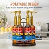 SUNNEKO Rotating Coffee Syrup Organizer Hold 6 Bottles, Wood Coffee