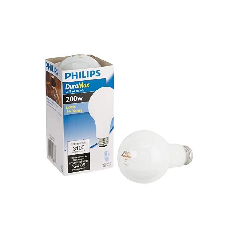 GE Lamps 11585 200-Watt A21, Soft White