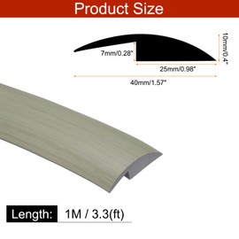 MECCANIXITY Floor Transition Strip Self Adhesive, 1m/3.3ft Laminate Door Transition Strips Carpet Edging Strip for Carpet Doorways Joining Floor Gaps Fit for 7mm Height, Gray Wood Grain