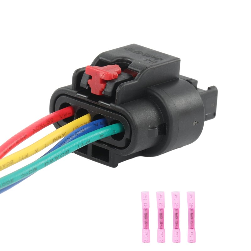 PARSUPPRO 1Pcs 4-Way/Pin Radiator Active Grille Shutter Connector Sensor Socket