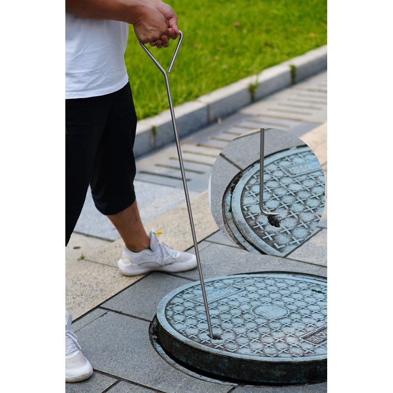 36" Stainless Steel Manhole Lifting Tool - 10MM Thick Triangular