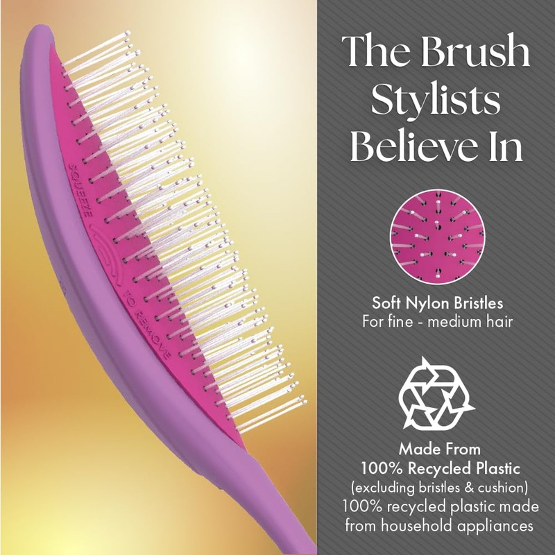 Olivia Garden OG Detangler Brush – Removable Cushion, Gentle Scalp