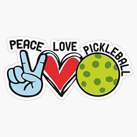 Peace love pickleball Bumper Sticker Vinyl Decal 5 inches