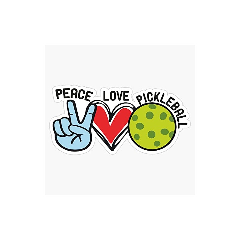 Peace love pickleball Bumper Sticker Vinyl Decal 5 inches