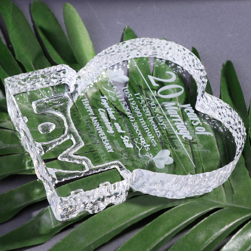 Movdyka 20th Wedding Anniversary Present 20 Years Crystal Sculpture Keepsake