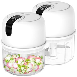 Rosenstein & Söhne Garlic Chopper: Set of 2 Compact Cordless Chopper & Mini Blender, USB, 200 ml, 1,200 mAh (Electric Garlic Chopper, Herb Chopper)