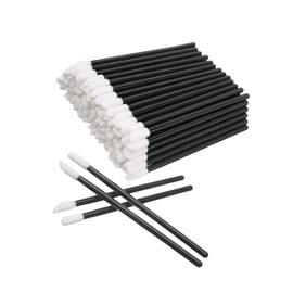 Alip Lip Brush, Disposable 100 Pcs Portable Lip Bursting Hollow-Stick Multi-functional Makeup Brush, For Use in Commercial Use, Travel, Makeup Tools, Black