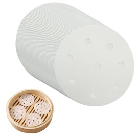 Doyime Seiro, Diameter Approx. 3.9 inches (10 cm), Pack of 100, Disposable, Round, Perforated, Steaming Paper, Steamed Paper, Cooking Paper for Chinese Seiro, Cooking Sheet