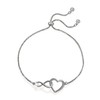 BXDA Silver Rhinestone Infinity Heart Link Bracelet for Women, Dainty
