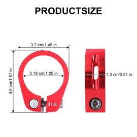 LICQIC 31.8 mm Bike Seat Post Clamp for MTB Bike Road Bike Casual Bike (Red)