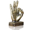 LEPENDOR Silver Polyresin Hand Gesture Desk Statues Finger Sculpture Decor