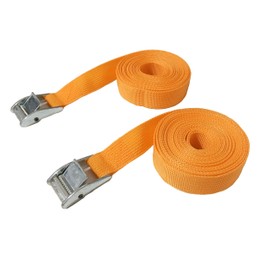 simPLEISURE Qa300008h02n0 Cargo Tightening Belt, Set of 2 (3 m), Width: 1.0 inches (25 mm), Fixed Band (Orange), For Earthquake Prevention / Load Collapse Prevention, Luggage Fastening Belt, Lashing Belt (3 m) Orange
