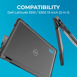 Protect Your Dell Latitude 13-inch 5310 Laptop with Gumdrop DropTech Case - Designed for K-12 Students, Teachers, and Classrooms - Durable, Rugged, Shockproof Bumpers - Black