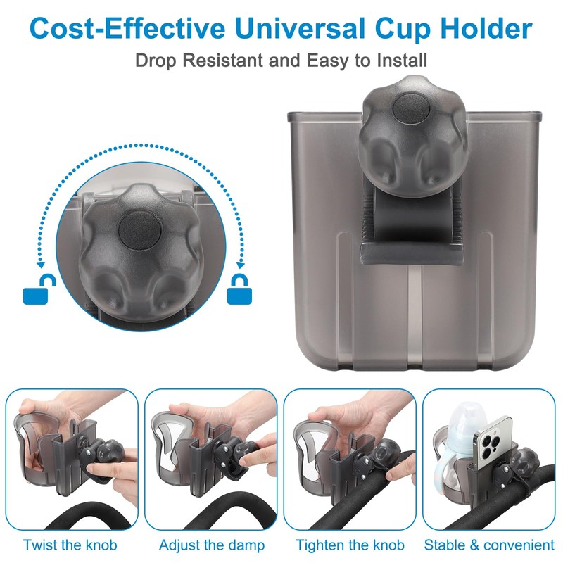 Accmor 2-in-1 Walker Cup Holder with Phone Holder, Wheelchair Cup