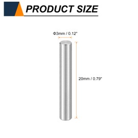 sourcing map 100pcs Dowel Pins M3(3mm) x 20mm 304 Stainless Steel Cylindrical Shelf Support Peg Pin Rod Fasten Elements for Metal Devices Wood Furniture DIY Installation, Silver