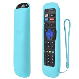 YiBiChin Protective Remote Case for Hisense Rouku EN3A38 Remote Control, for TCL Rouku 55RP620K Remote Control, R50B7120UK R55B7120UK R65B7120UK TV Remote Cover Shockproof, Anti-Slip - Glow Blue
