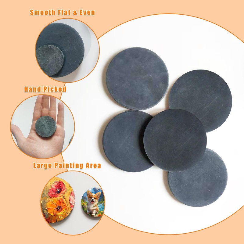30 pcs Stone Painting, Flat Round Stones for Stone Painting,
