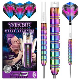 RED DRAGON Darts – Peter Wright Snakebite 1 Series 24g – Professional 85% Tungsten Steel Tip Darts Set with Dart Flights and Shafts