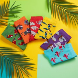 CityComfort Calf Socks for Women, Soft and Breathable Socks Multipack (Multi Animal-6 Pack)