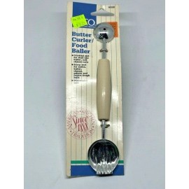 EKCO Vintage Double Sided Butter Curler Food Baller 7.75" Long CHROME EKCO USA