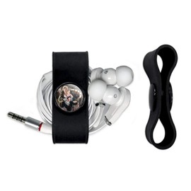 GRAPHICS & MORE Labyrinth Goblin King On Throne with Baby David Bowie Jareth Toby Headphone Earbud Cord Wrap - Charging Cable Manager - Wire Organizer Set of 2 - White