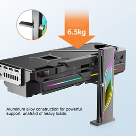 XUMIUZIY GPU Support Bracket, 3Pin 5V ARGB Graphics Card Stand Holder, Anti Sag GPU Bracket with 19-153mm Height Adjustable & Magnetic Base, Vertical Video Card Stand
