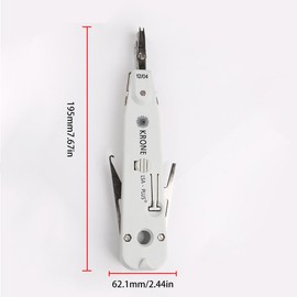 Krone Type Punch Down Tool, Professional Impact Tool for RJ45/RJ11 Cat5e/Cat6 Ethernet & Telephone Cables, with Wire Stripper and 110/88 Blade, for Network Jack & Telecom Socket Installation