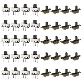 DAOKI 20PCS Vertical Slide Switches 1P2T SPDT 3 Pin 2 Position AC125V 2A SS12D10 High Knob Micro Slide Switch with 20PCS Mini Panel Slide Switch ON/Off SS12F15 3Pin Latching Toggle Switch