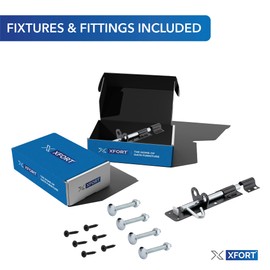 XFORT® 2 Pack Brenton Strong Sliding Lockable Padbolt 150mm (6") Ideal for use with Shed Doors, Gates and Outhouse Doors (150mm, Black)