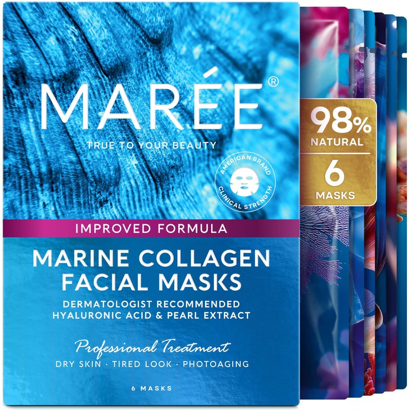 MAREE Mascarilla De Colágeno Con Ácido Hialurónico - Mascarillas De