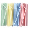 ALINK 200-Pack Striped Flexible Drinking Straws, Multi Colored Plastic Disposable