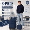 FTJCF 3Pcs Large Wheels Rolling Backpack for Boys Men, 20