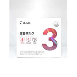 Q On Lab Red Yeast Trio 550mg x 60 tablets 1 unit / 큐온랩 홍국트리오 550mg x 60정 1개