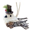 Snow Bird Ornaments -Set of 2 Sisal and Birch Bird