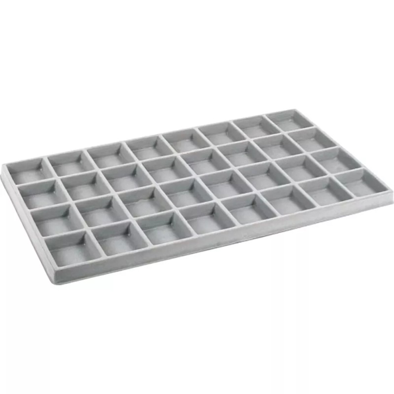 FindingKing 2 Gray Flocked 32 Compartment Display Tray Inserts
