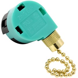 ZE-268S6 3 Speed 4 Wire Pull Chain Fan Switch Replacement Repair Kit 3 Way 4 Position Rotary Motor Controller 3A250VAC 6A125VAC For Ceiling Fans, Basket Fans, Floor Fans, Appliances - Brass