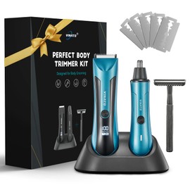 VINATO - Juego de herramientas de corte eléctrico, recortadora de pelo corporal, recortadora de pelo de nariz, maquinilla de afeitar para barba, regalos de aniversario de cumpleaños para él para