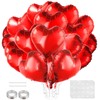 18 Inches Red Heart Balloons, 20 Pcs Foil Heart Shaped Balloons Mylar Valentines Balloons Helium Support for Valentine's Day Wedding Bridal Engagement Party Anniversary Mother's Day Decorations