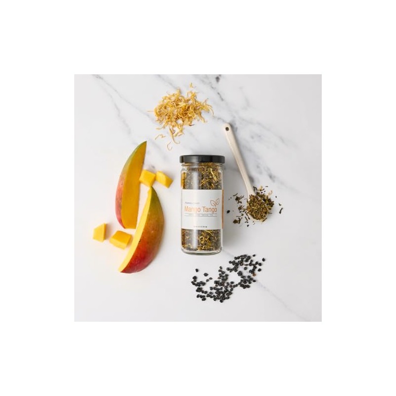 Elderberry Queen Té Verde De Mango Descafeinado De Hojas Sueltas,